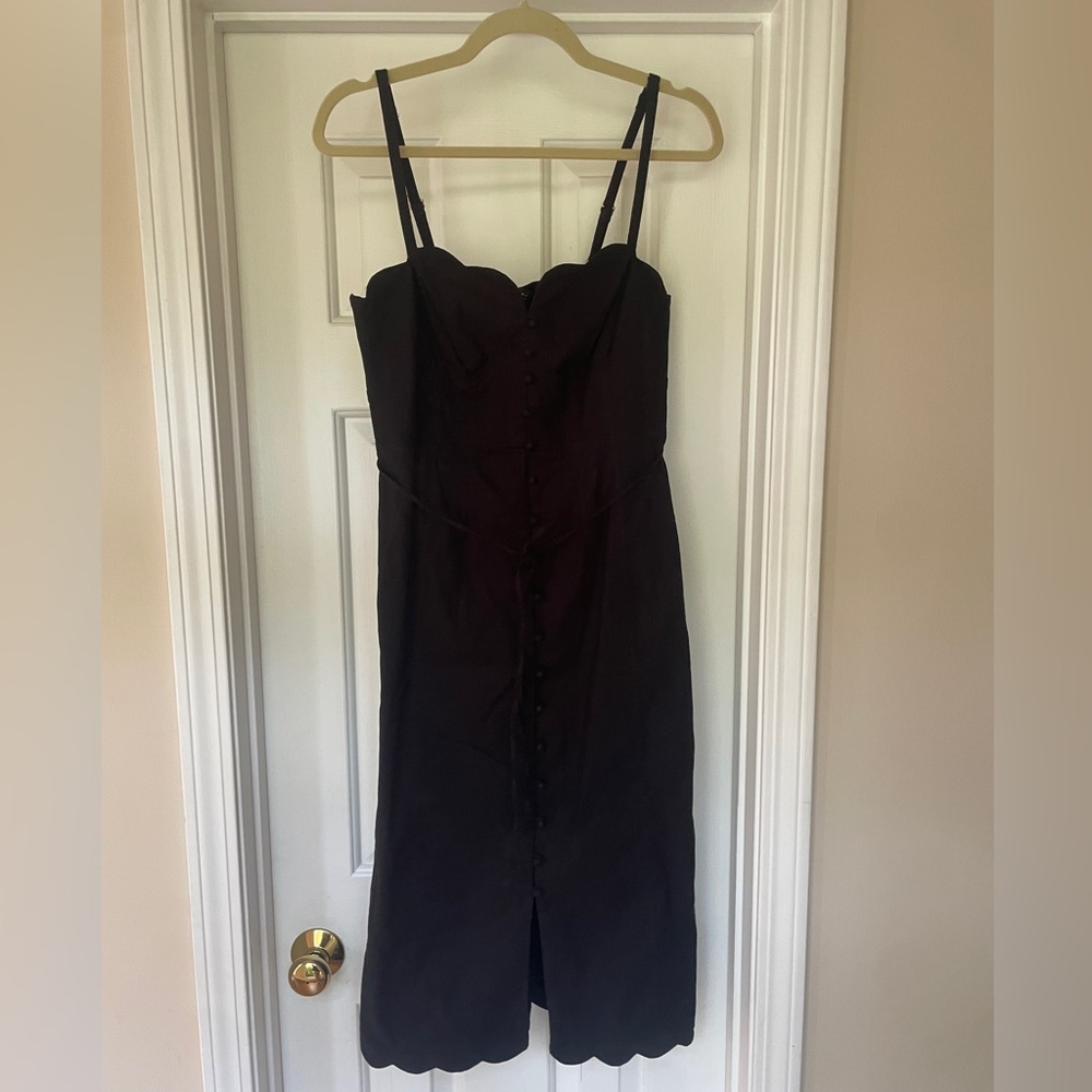 Anthropologie Slim Scalloped Front-Slit Corset Dress